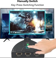 HDMI Switch, 4K HDMI Splitter 3 in 1 Out, 3-Port HDMI Switcher Selector with Pigtail HDMI Cable,Supp