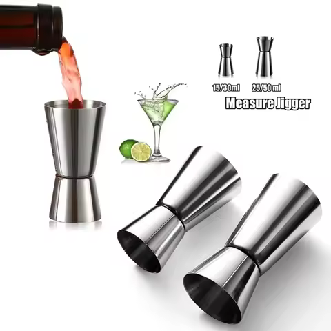 1PC Bar ounce cup 15/30ml or 25/50ml stainless steel cocktail measuring cup Double head alcohol meas