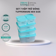 Set of 7 TUPPERWARE Mix Size Freezer Boxes - 4 300ML Boxes + 2 1.5L Boxes + 1 2.3L Box, All Sizes, E