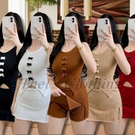 Set&coordinates Sleeveless coquette top w/sexy skort for womens Fit S to M slim fitting terno skort