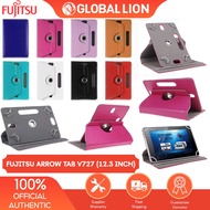 Fujitsu Arrow Tab V727 12.3 Inch Leather Flip Casing Rotate 360 Rotary Case Standing Cover