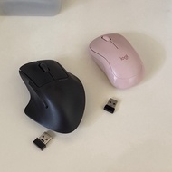 Logitech無線滑鼠(粉) & ELECOM無線滑鼠(黑)