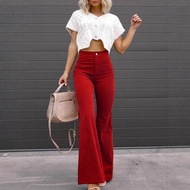 straight cut pants cargo pants women short pants women Slim-Fit Flared Corduroy Pants - Women's Casu