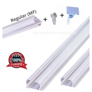 Mf Aluminum Curtain Rail Single Track Full Set Curtain Track Rail Curtain Rod Track Curtain Door Curtain Tingkap Rumah