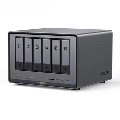 NASync DXP6800 Pro 6 Bay Desktop NAS Intel i5 1235u 10 Core CPU 8GB DDR5 RAM Network Attached Storag