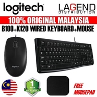 LOGITECH B100 MOUSE + K120 USB Wired Keyboard. B100 M170 M171 M185 M238 M331 MK220 MK320 MK235 MK120