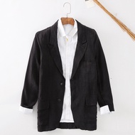 2022 Autumn New Linen Jacket Men's Casual Linen Suit Multi-Color Stonewashed Linen Jacket