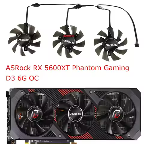 3Pcs/Set,GPU VGA Cards Cooling Fan,GA81S2U,For ASRock RX 5700XT Challenger Pro 8G OC,RX5600XT Phanto