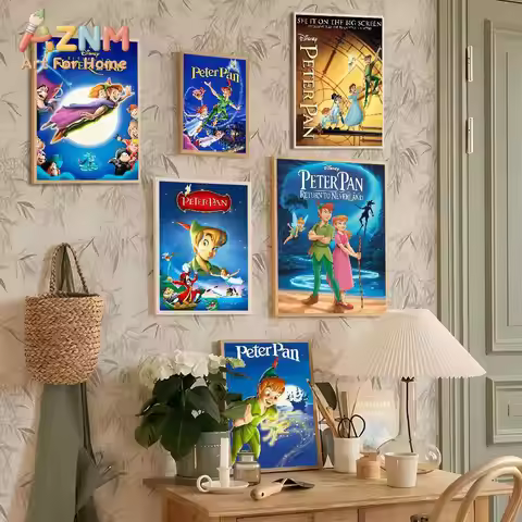 P-Peter P-Pan Cartoon Movies Whitepaper Poster Waterproof Paper Sticker Coffee House Bar Aesthetic A