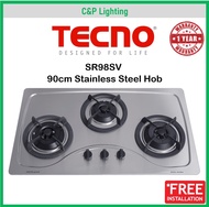 Tecno SR98SV 3 Burner 86cm Stainless Steel Cooker Hob Gas Stove