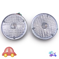 Round Side Dimmer Screw Type 2 Pieces Of White Lenses Size 4.5 Inches Jeep Willys CJ3 CJ5 CJ6 CJ2A C