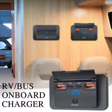 4-Ports Car Charger Outlet Panel Wall Mount With 3.1A For Car Bus Truck RV Waterproof Accessories 20