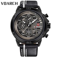 NAVIFORCE Mens Watches Waterproof  Quartz Watch Man Leather Sport Wrist Watch