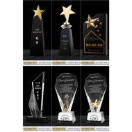 Crystal trophy plaque excellent staff awards competition annual meeting awards creative commemorativ