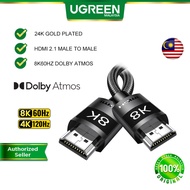 UGREEN HDMI to HDMI 2.1 24K Gold Plated support 48Gbps eARC ARC HDR HDMI Male to Male Cable 8K60hz 4