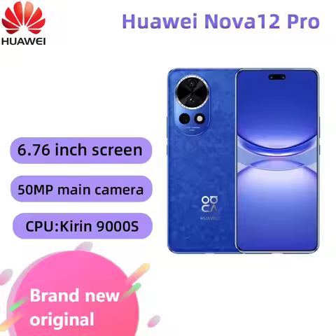 HUAWEI Nova 12 Pro Smartphones 6.76" 120Hz Screen Kirin 9000S HarmonyOS 4.0 Camera Battery 100W Supe