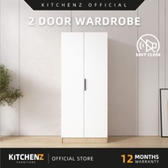 KitchenZ (Bigger Size 192cm Height) Jordan Series 2 Door Wardrobe Soft Close / Almari Baju  / with H