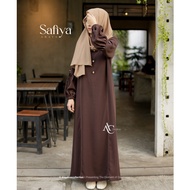 Alaydrus Collection Safiya Abaya Black Turkey Gamis Syari Muslimah Jetblack Material Black