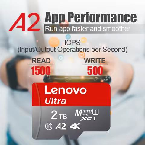 Lenovo High Speed Micro SD Card U3 SDXC 128GB 256GB 512GB 1TB 2TB - Memory Storage for Security Came