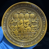 Antique Magazine Bronze Bronze Fortune Character Plate Safe Fortune Cornucopia Auspicious Language B