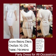 Plus size Civil Wedding White Dress XL to 2XL (Susan)