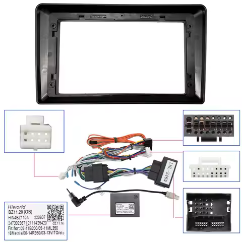 9 Inch Car Frame Fascia Adapter Android Radio Dash Fitting Panel Kit For Benz W203 W209 W463 Viano W