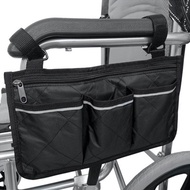 Wheelchair Bag Large Capacity Wheelchair Side Bag Multiple Pockets Transport for Mobility Travel D