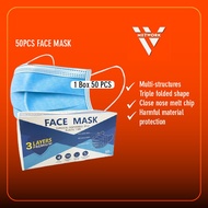 IV Network 50PCS FACE MASK SURGICAL DISPOSABLE - 3P LAYER ELASTIC TYPE Mask 3ply Protection 口罩