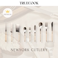 [Truecook] Luxurious Newyork Cutlery Set 9pcsㅣDinner Spoon, Dinner Chopsticks, Dinner Fork, Dinner Knife, Dessert Spoon, Dessert Fork, Butter Knife, Cheese Knife, Bread knife