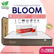 Ecolux Bloom Bamboo Fabric Compressed Latex Feel  HD Foam Mattress (10")