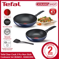 SOKANO Tefal Clear Cook 3 piece Non Stick Cookware Set B266S3 B266S395 Wokpan Frypan Periuk Pot Pan 