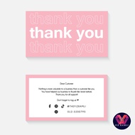THANK YOU CARD / BUSINESS CARD (Print Depan Belakang) DESIGN GROUP 02