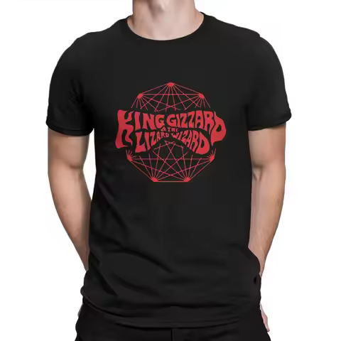 Men's gizzard king merch T Shirt King Gizzard&The Lizard Wizard Rock Band Clothing Short Sleeve Roun