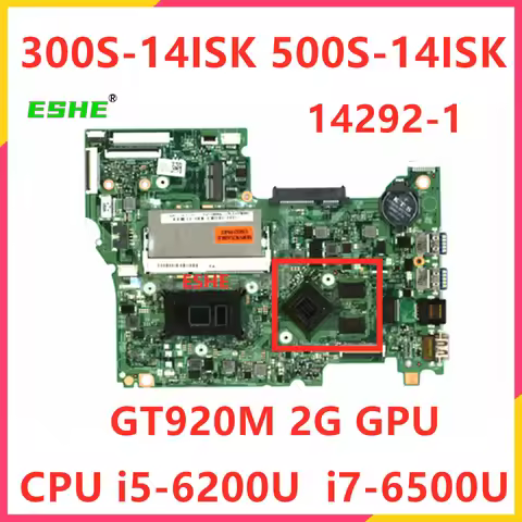 14292-1 For Lenovo 300S-14ISK 500S-14ISK Laptop Motherboard With CPU i5-6200U i7-6500U GT920M 2G GPU