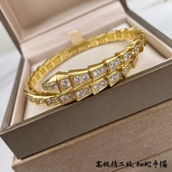 【Best quality】bv new 18k gold fine snake diamond bracelet light luxury, simple fashion, all kinds of