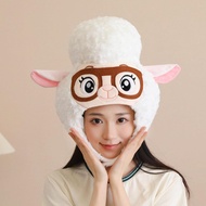 [szlztmy2mg] Sheep Plush Animal Hat Headwear Cute Costume Accessories for Event Adults Kids
