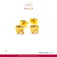 WELL CHIP Mushroom Studs Earrings - 916 Gold/Anting-anting Kancing Cendawan - 916 Emas