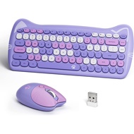 JOMAA&MOFII Meow Colors Cute Mini 2.4G Wireless Keyboard and Mouse Set Wireless Keyboard and Mouse C