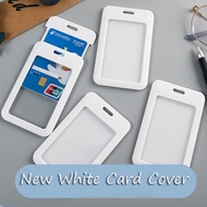 Plastic Slip-On Sliding Card Holder Desktop Organizer Accessories Minimalist White Card Storage Pouc