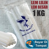 ( LEM BESAR 1 KG ) Lem Bakar Ukuran Besar 1 KG - Lem Brand Taiwan - Lem Lilin Bakar Glue Gun - Isi Lem Tembak Besar Panjang - Cocok Untuk Alat 40 Dan 60 Watt - Millenium Store