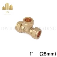 🔥Ready Stock🔥Copper Pipe Fitting Tee CxCxC / Water Pipe Fitting ( 15mm / 22mm / 28mm )