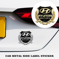 2pcs 3D Metal Car Side Window Sticker Emblem Badge Decals For Hyundai Matrix Getz Accent I10 Starex 