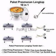 Paling Laku Paket Piring Prasmanan set Lengkap 10 in 1/ Fast Food Dish FREE sendok Sayur