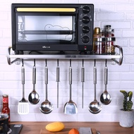 S/💖Stainless Steel Microwave Oven Rack Wall-Mounted Oven Seasoning Rack Kitchen Rack Household Storage Rack MFFP