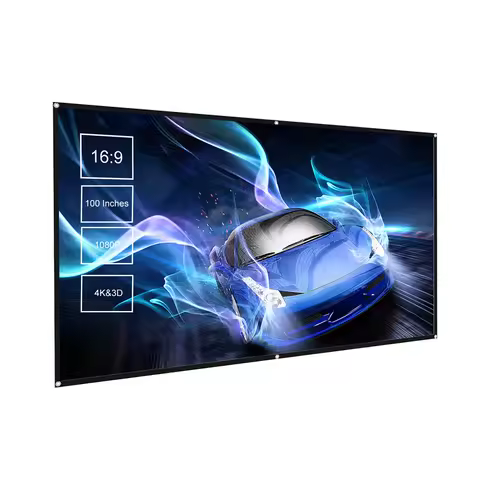 150 inches Projector Screen Widescreen 16:9 Projection Screen Anti-Crease Foldable Indoor Outdoor Pr