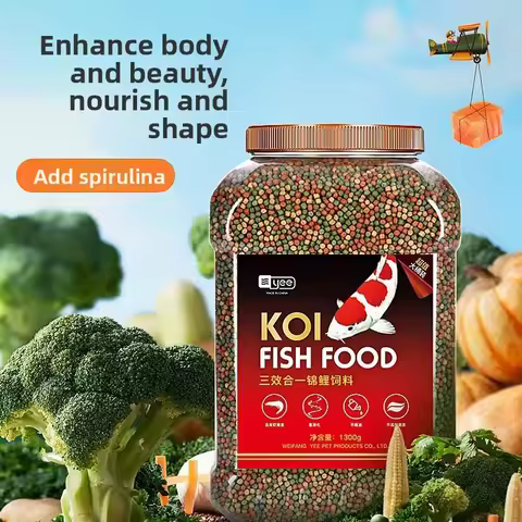 Koi Goldfish Fish Food Algae Spirulina Specialized Color Enhancing Particles Floating Type