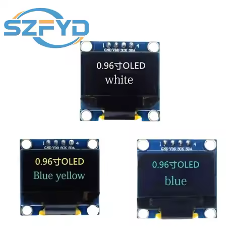 0.96 inch IIC Serial Yellow Blue White OLED Display Module 128X64 I2C SSD1306 12864 LCD GND VCC SCL 
