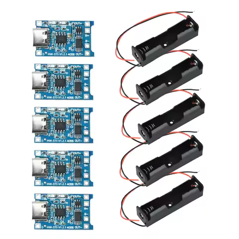 5Pcs Type‑C 18650 Battery Charging Protection Module 5V 1A LED Indicator Over‑Charge Over‑Discharge