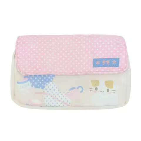 Masyumaro Fluffy Fuwa Nyanko Cat Pencil Case for School Cute Pencil Pouch Kawaii Storage Organizer M
