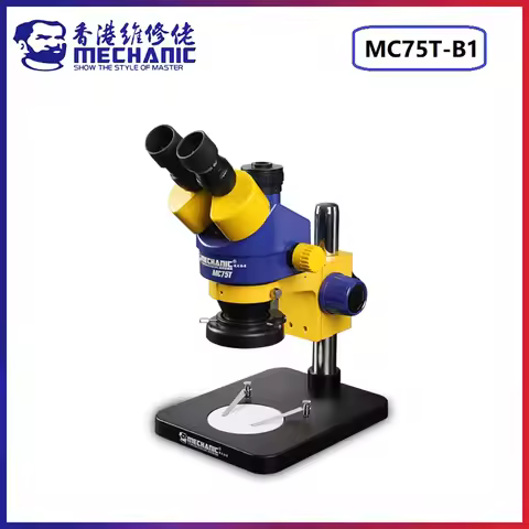 MECHANIC MC75T-B1/B3 Industrial Trinocular Stereo Microscope HD Electronic Magnified 7-45X Continuou